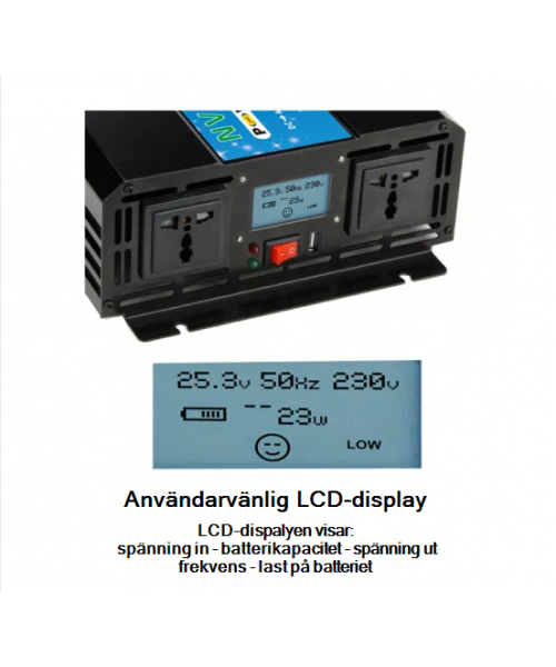 Nova Inverter 24VDC/220VAC 3000W med ren sinusvåg